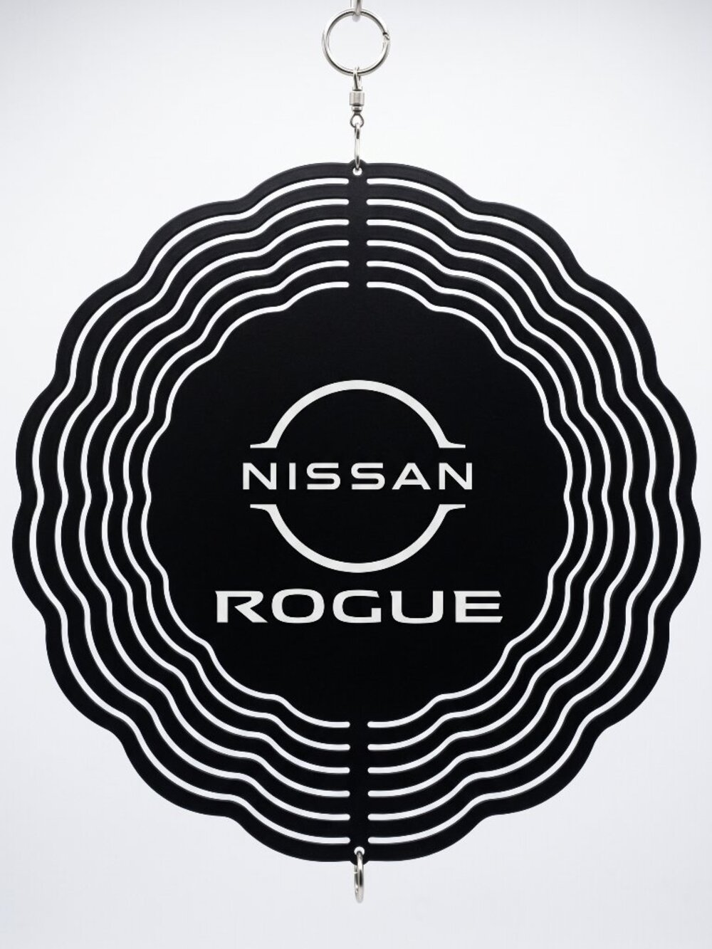 10" Nissan Rogue Kinetic Wind Spinner - Black Metal Hanging Yard Decor